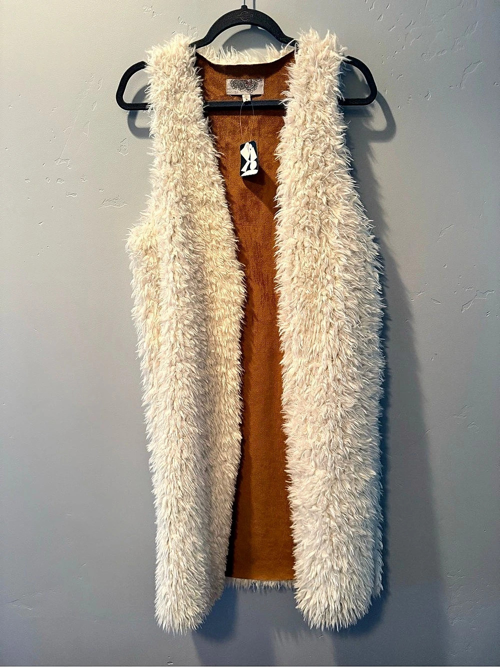 Ecote Long Faux-Fur Maxi Vest size Small